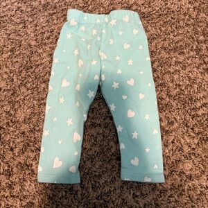 Cat & Jack Mint Leggings with Heart and Star Design